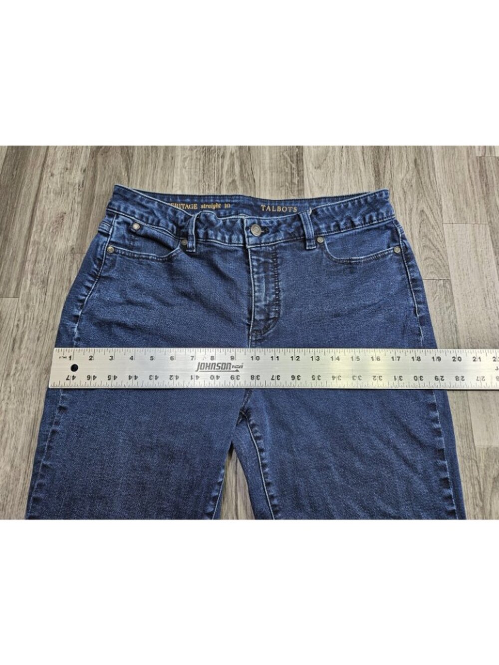 Talbots Heritage Straight Jeans Womens 10 Blue Med Wash Mid Rise Stretch Denim - Picture 10 of 13